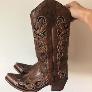 Circle G Embroidered Cowgirl Boots Snip Toe